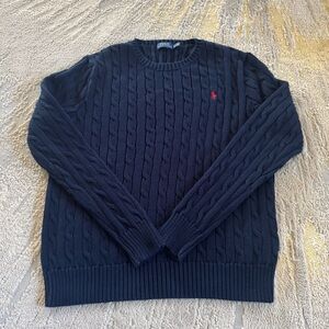 Polo by Ralph Lauren Navy Cable Knit Sweater